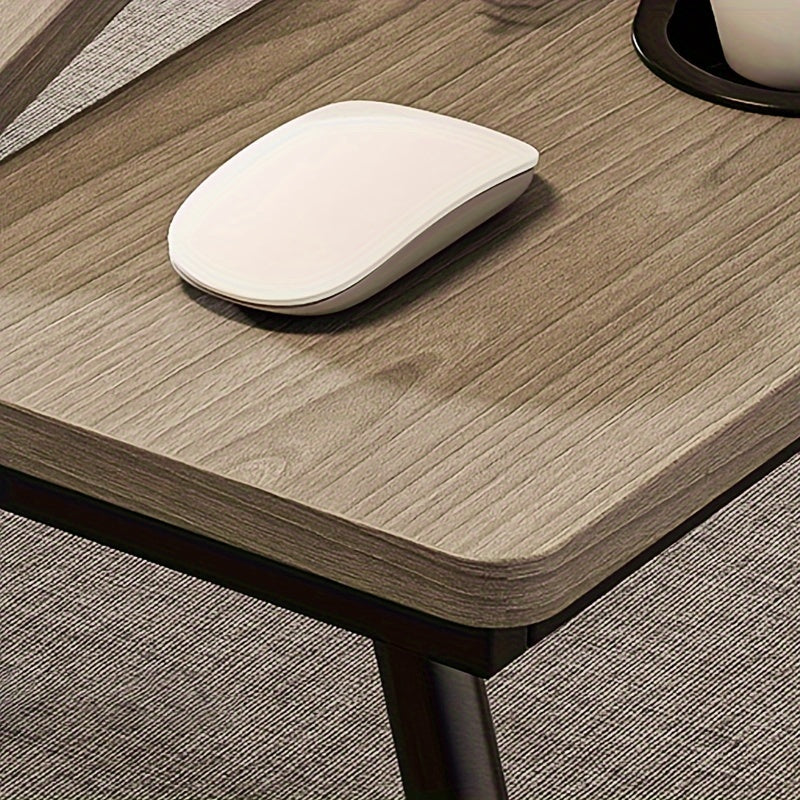 Escritorio plegable multifuncional con niveles ajustables, portavasos, patas antideslizantes en negro o blanco