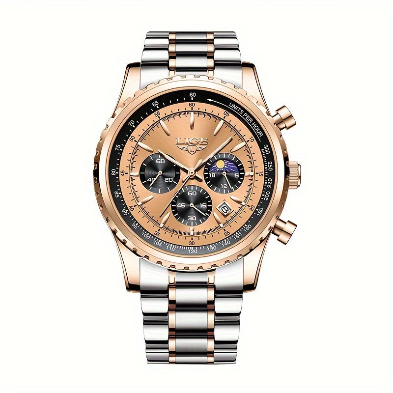 Women's Luxury Quartz Watch with Luminous Dial Chronograph and Sporty Design