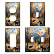 Forest Bears Light Switch Cover for Country Decor in Bathrooms Bedrooms Living Rooms No Power Needed