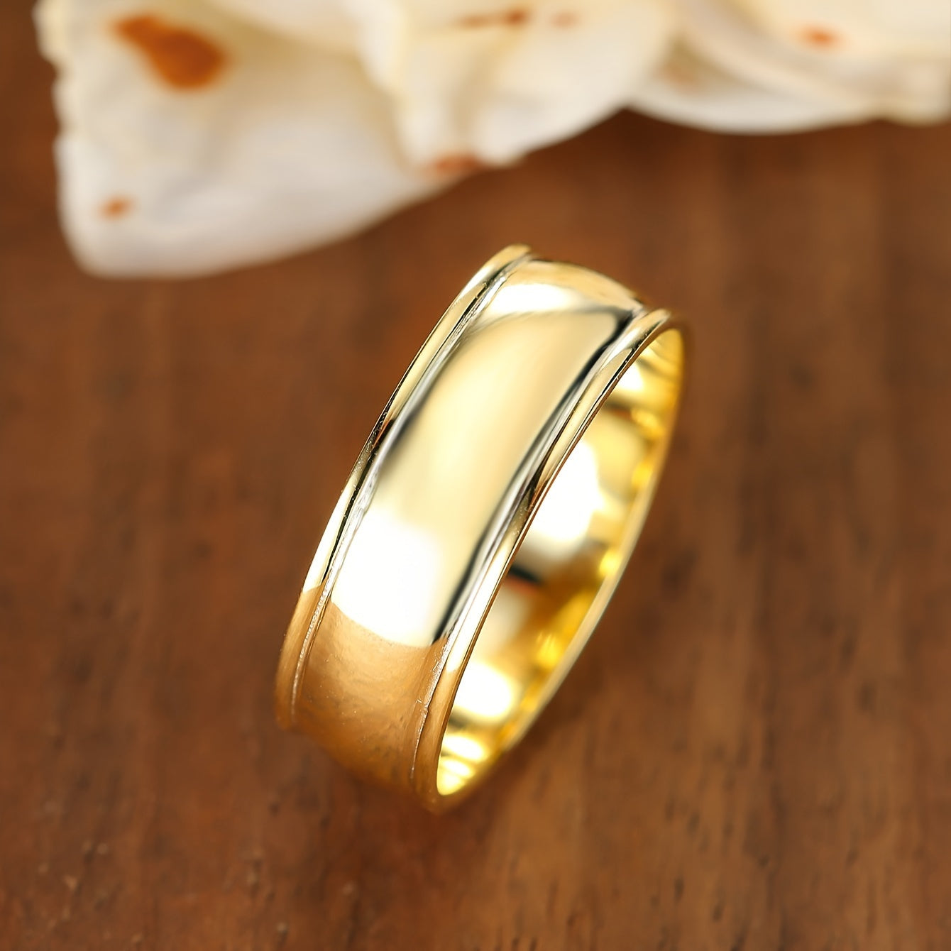 Sterling Silver Wide Band Ring Polished Wheel Shape Jewelry for Women