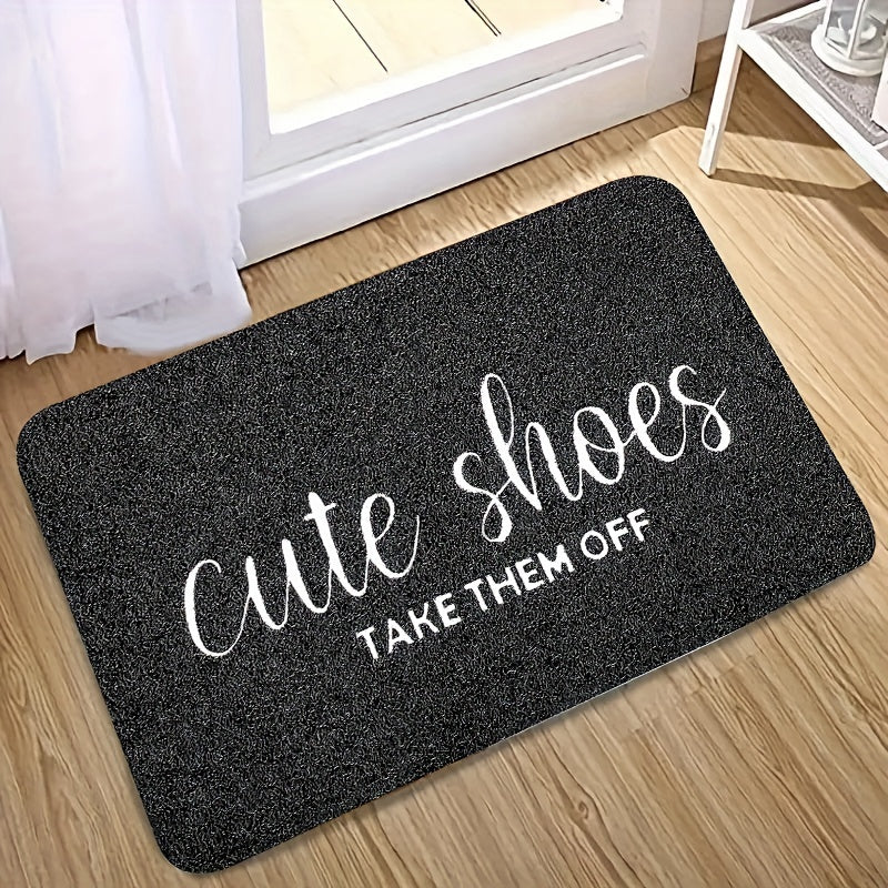 Stain Resistant Non-Slip Polyester Doormat with Floral Pattern for Entrance and Home