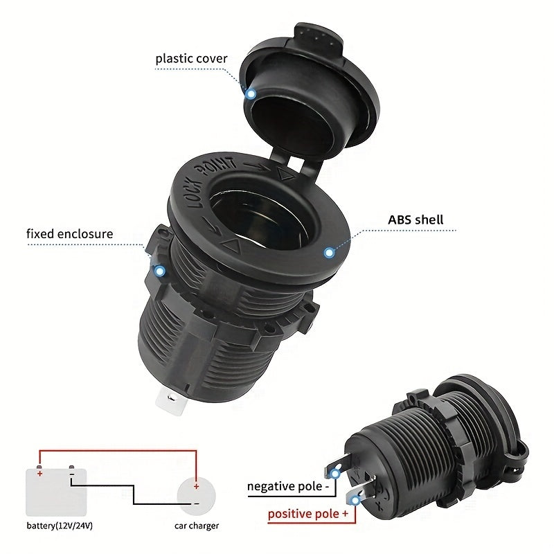 12V Vehicle Cigarette Lighter Socket Power Outlet for Cars Boats and More