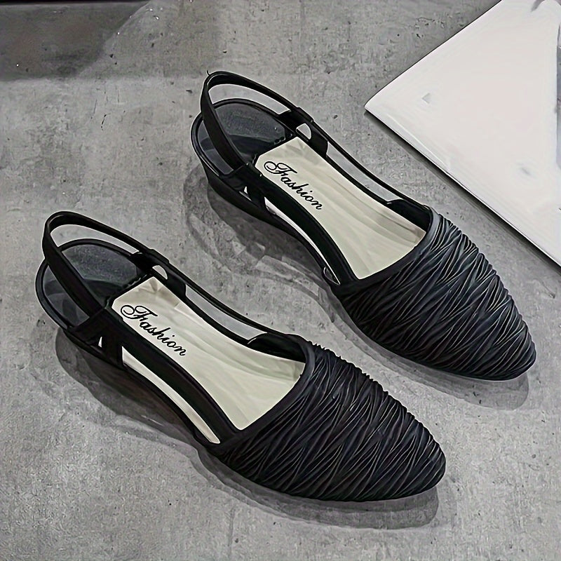 Women's Wedge Heel Shoes Casual Point Toe Slip-On Ankle Strap Shoes