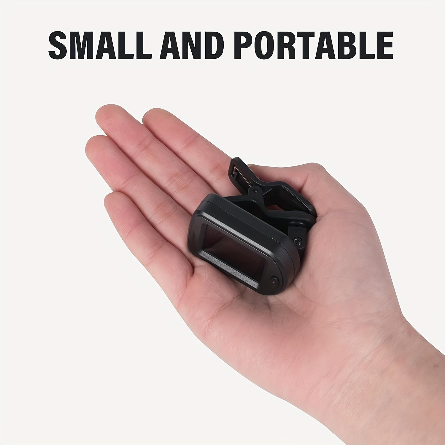 Clip-On Guitar Tuner with 360-Degree Display Black Battery Powered