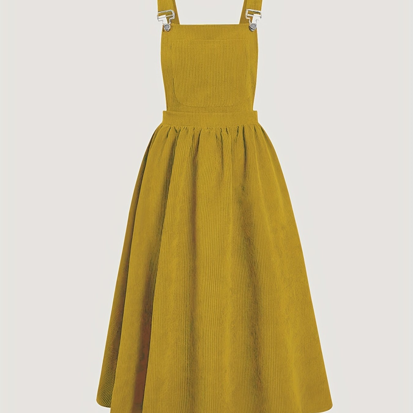 Women's Wide Strap Pinafore Dress with Patched Pocket and Backless Design for Summer