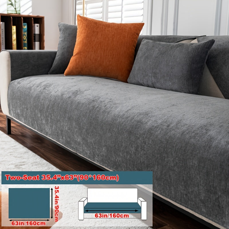 Chenille Sofa Cover for 1-4 Seater All-Season Pet-Friendly Non-Slip Machine Washable