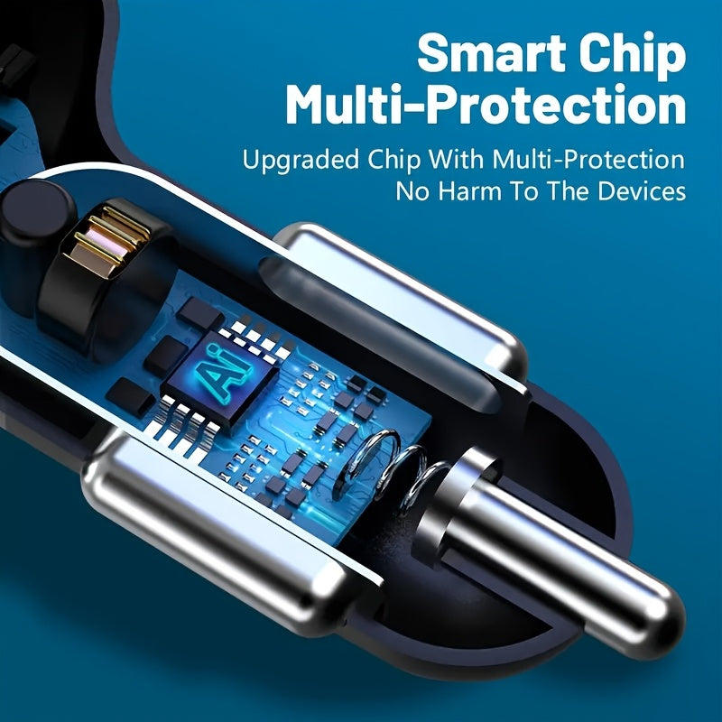 Universal avtomobil zaryadlovchi adapteri raqamli displey va ikki tomonlama USB Type-C bilan