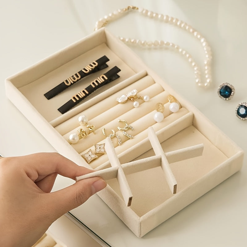 Набор из 2, 4 или 6 стелющихся органайзеров для хранения украшений из фланелевой ткани, ящики для колец, серег, браслетов, ожерелий