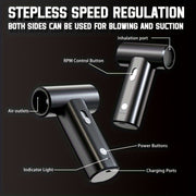 Purificador de aire versátil con limpieza de aire comprimido a 110000 RPM para PC, coche, hogar y oficina