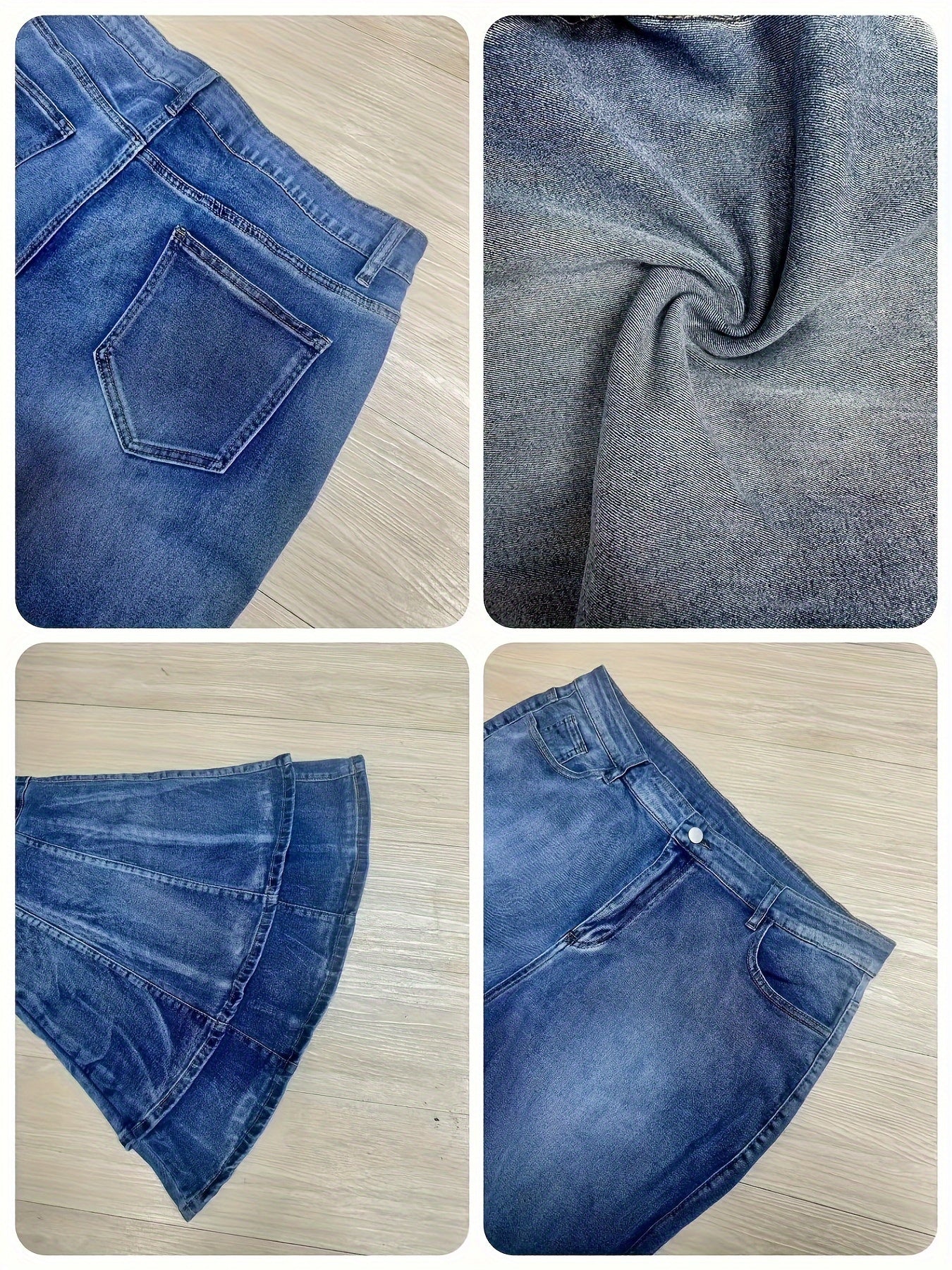 Women's Plus Size Flared Jeans High Rise Stretch Denim