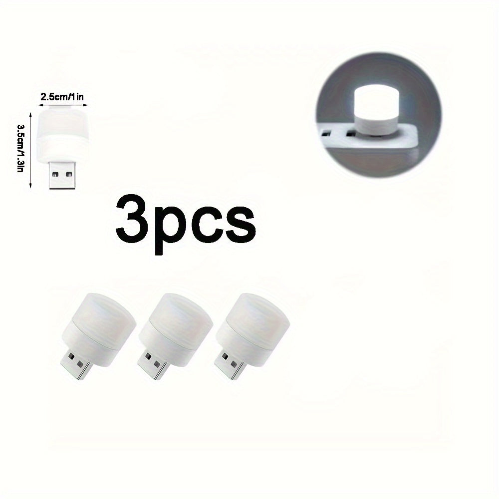 Luz nocturna USB 1/5/10 paquete de lámpara de lectura LED blanca para ordenador y dispositivos móviles
