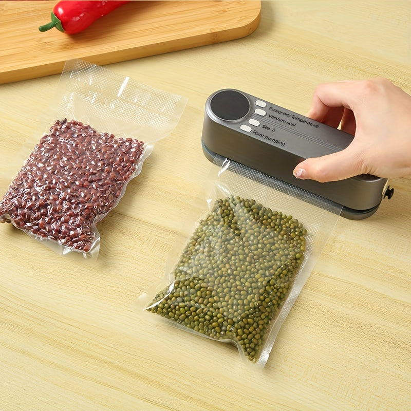 Compact USB rechargeable vacuum sealer for kitchen and picnics