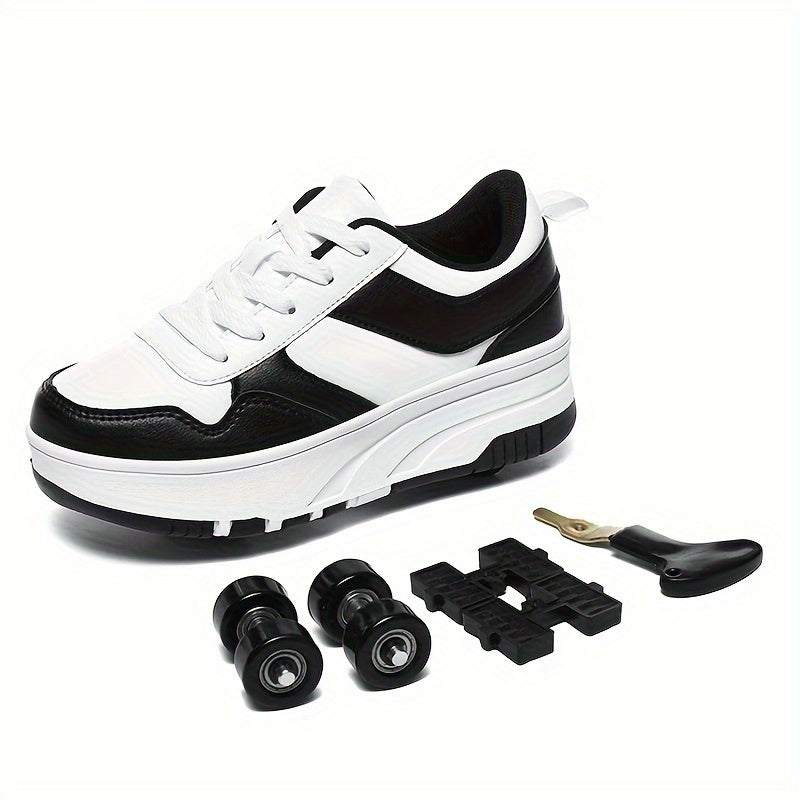 Children's Casual Sneakers with Detachable Roller Skates for Boys and Girls