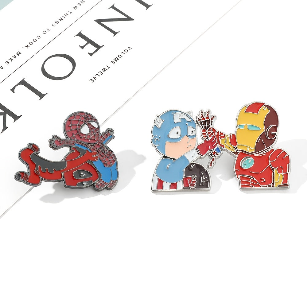 Cartoon Character Enamel Pins Deadpool and Iron Man Metal Badges for Clothing and Backpacks