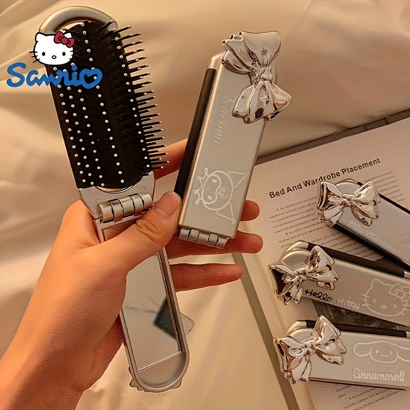 Portable Foldable Dual-Use Comb and Mirror Set for Girls Travel Back-to-School Gift