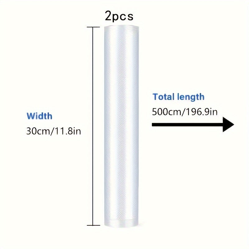 Vacuum Sealing Bags 2 Rolls Food Storage Reusable Airtight Anti-Spill