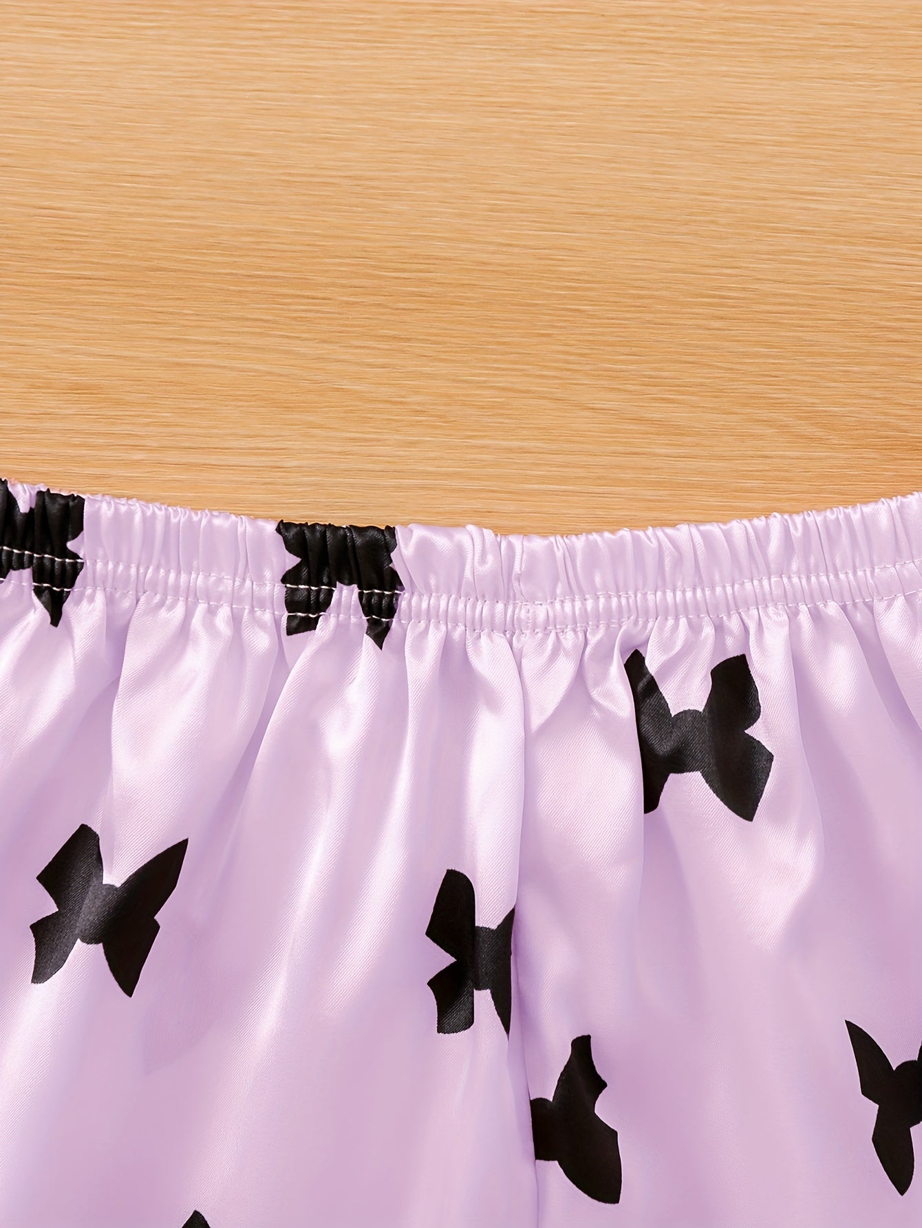 Girls' Autumn Spring Pajama Set 2-Piece Flame-Retardant Bow Print Polyester