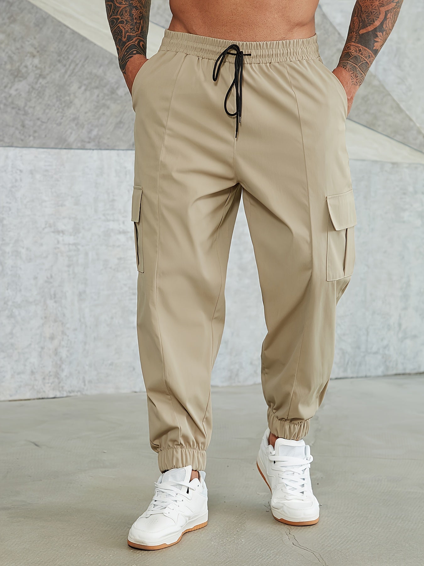 Plus Size Men's Cargo Pants Sports Outdoor All-Season Polyester
