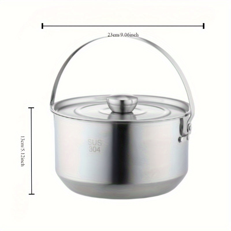 Portativ Noxodirli Temir Pishirish To'plami - Turli Maqsadlar Uchun Tashqi Pishirish To'plami, Osma Qozonlar va Asboblar Kiradi