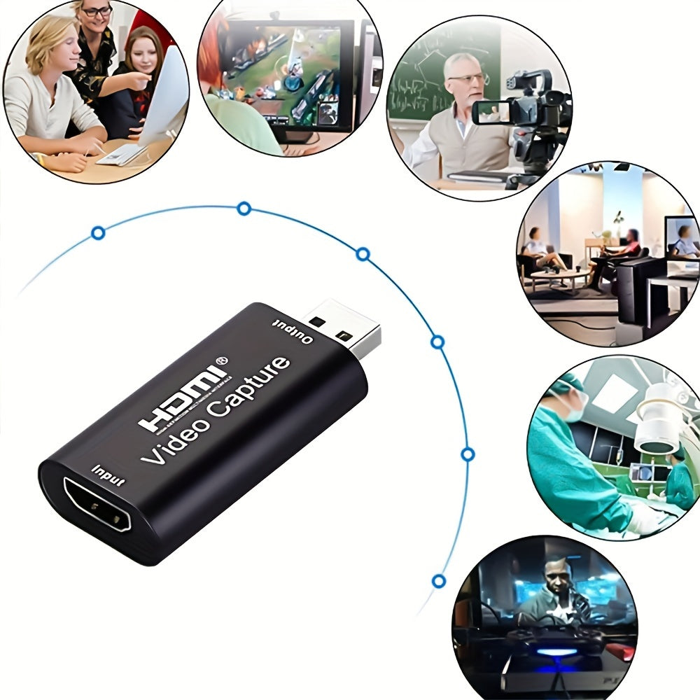1080p USB Video Capture Card for HDTV Streaming and Recording