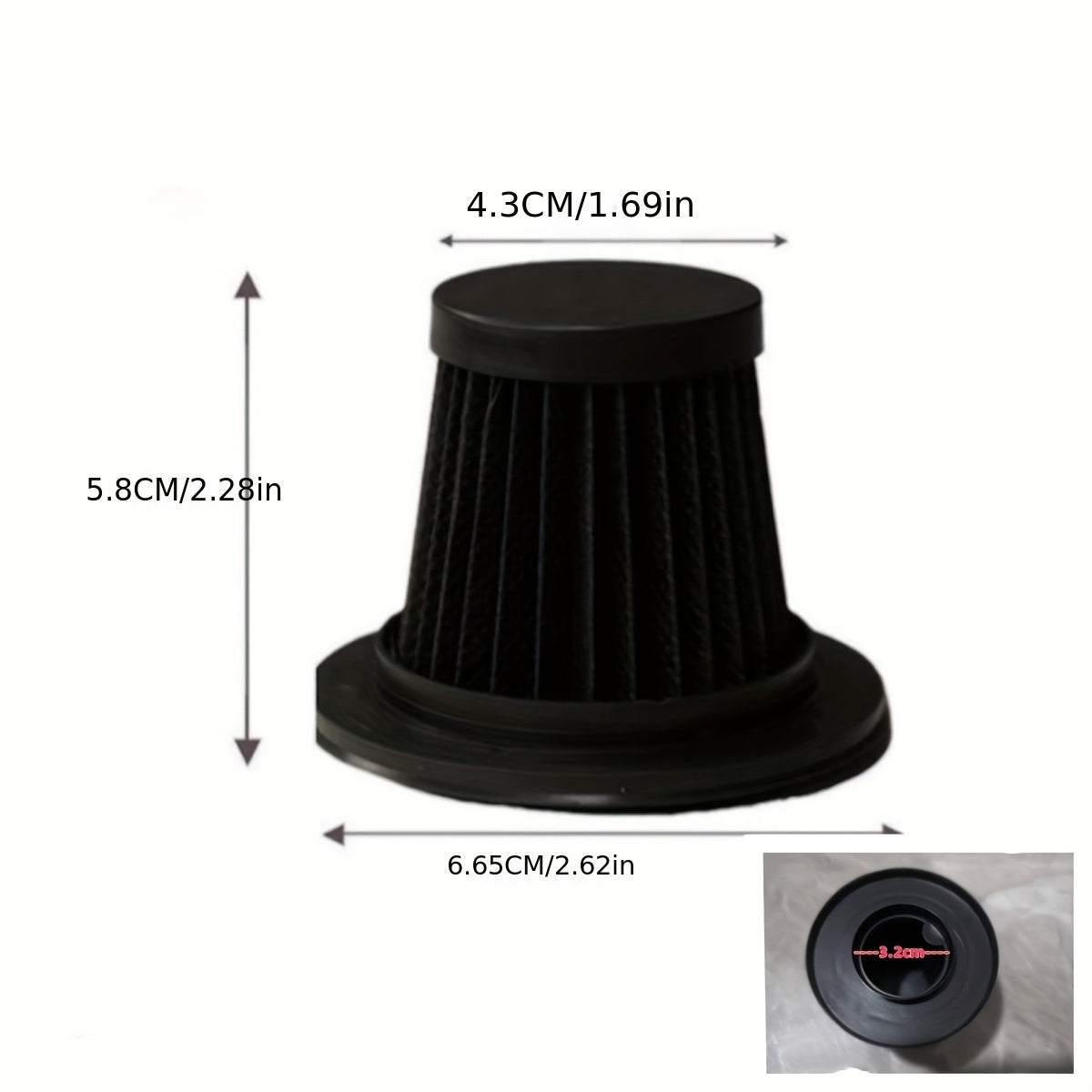 2 dona yuviladigan PVC chang to'plovchi filtrlari qo'lda ishlatiladigan changyutgich uchun qora tarmoq