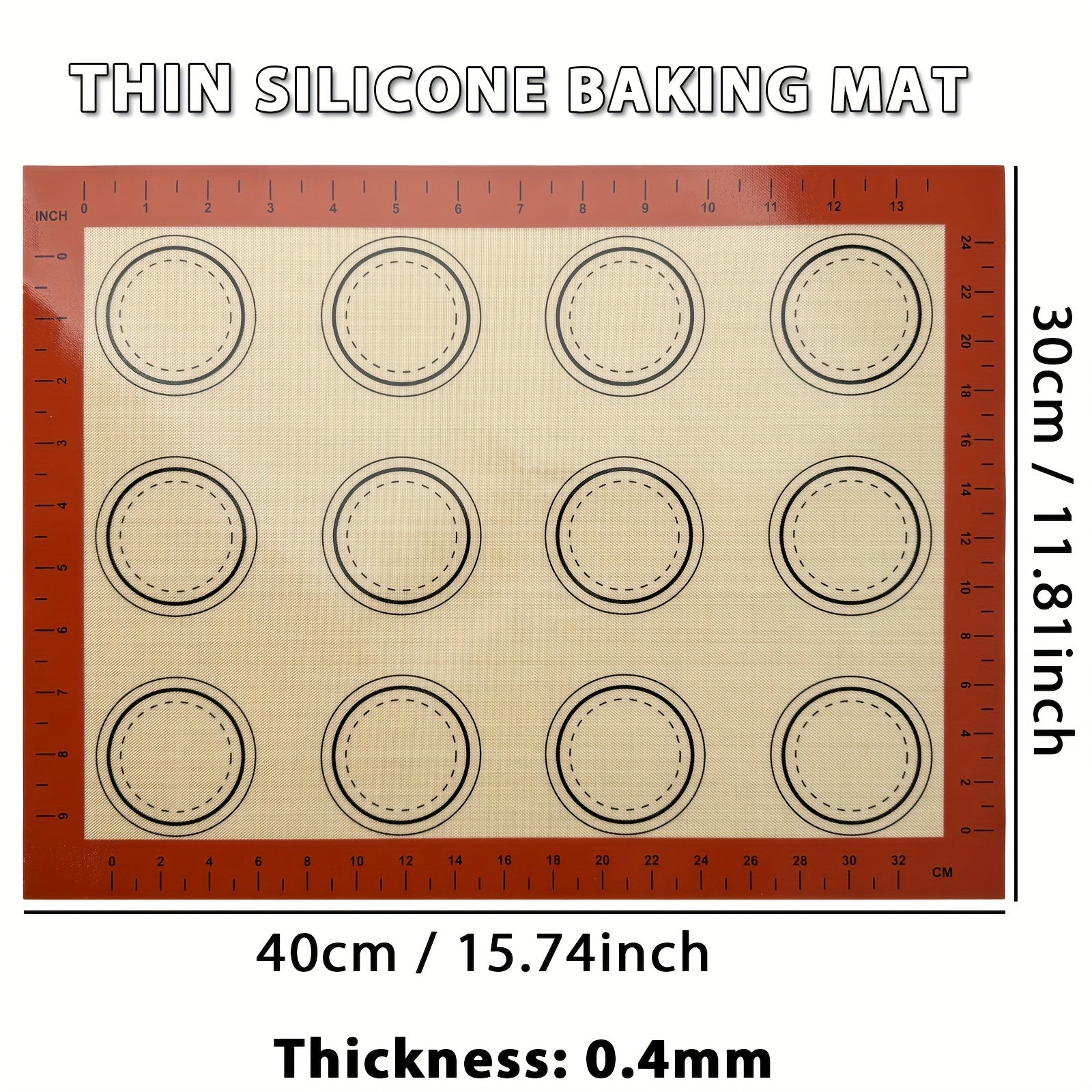 Silicone Baking Mat Non-Stick 0.4mm Thickness Reusable Oven Mat