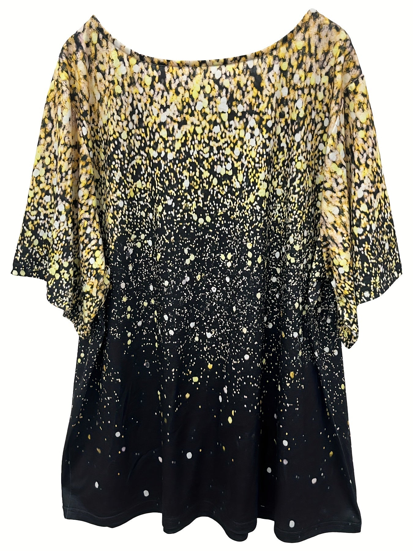 Plus Size Women's Casual Allover Print T-Shirt Crew Neck Short Sleeve Polyester Blend