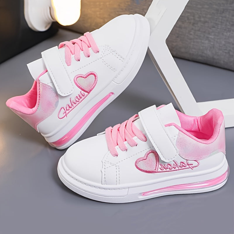 Girls' Casual Shoes Breathable Lightweight All-Season PU Fabric Hook-and-Loop Closure
