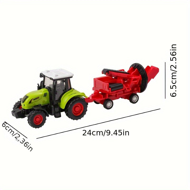 Plastic Farm Toy Set for Kids Aged 3-6 with Detachable Haulers