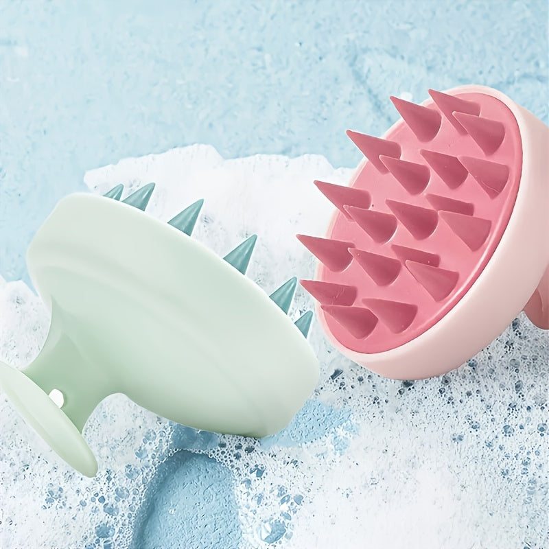 Yumshoq silikon bosh massajchisi va shampun cho'tkasi 3 rangda mavjud bo'lib, sochlarni eksfoliatsiya qilish va o'lik terini olib tashlash uchun mo'ljallangan.