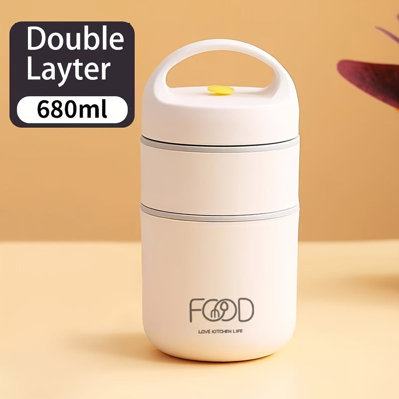 Insulated Stainless Steel Lunch Box Set with Soup and Porridge Cups for Outdoor Use