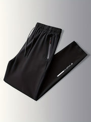 Pantalones deportivos casuales de verano para hombre, transpirables, de poliéster, corte regular, con cremallera y estampado