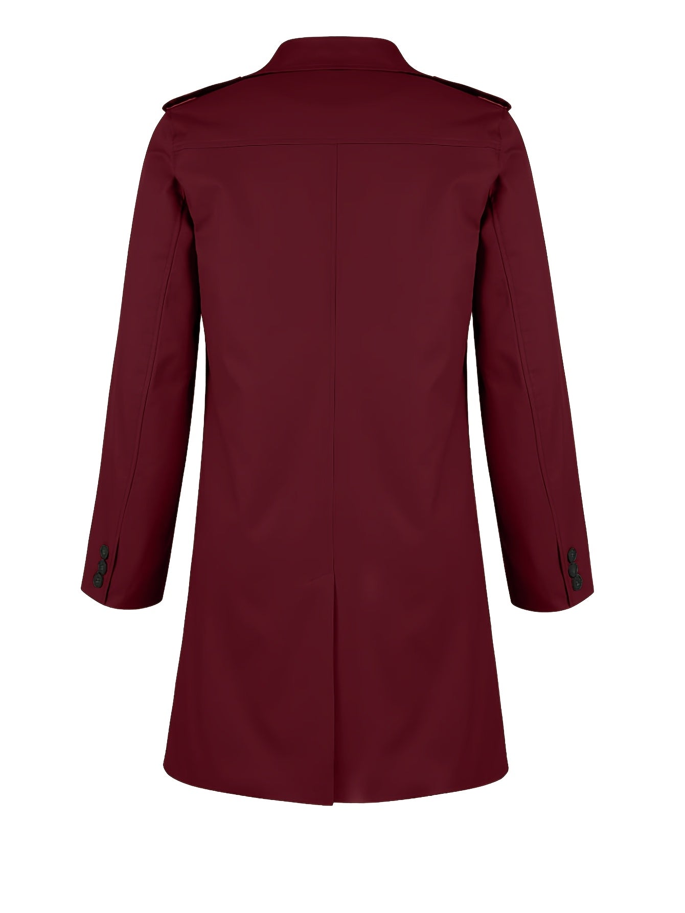 Erkaklar uchun Plus o'lchamli trenc coat, kundalik, bir rangli, kuz bahor, ikki tomonlama yengli, yelkanli