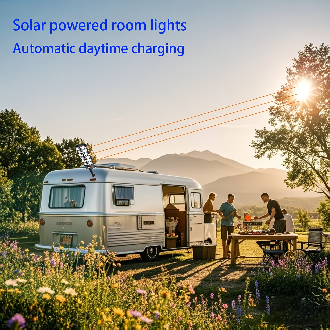 Наружный солнечный светодиодный светильник 720 LED, 3 режима, пульт дистанционного управления, сад, задний двор