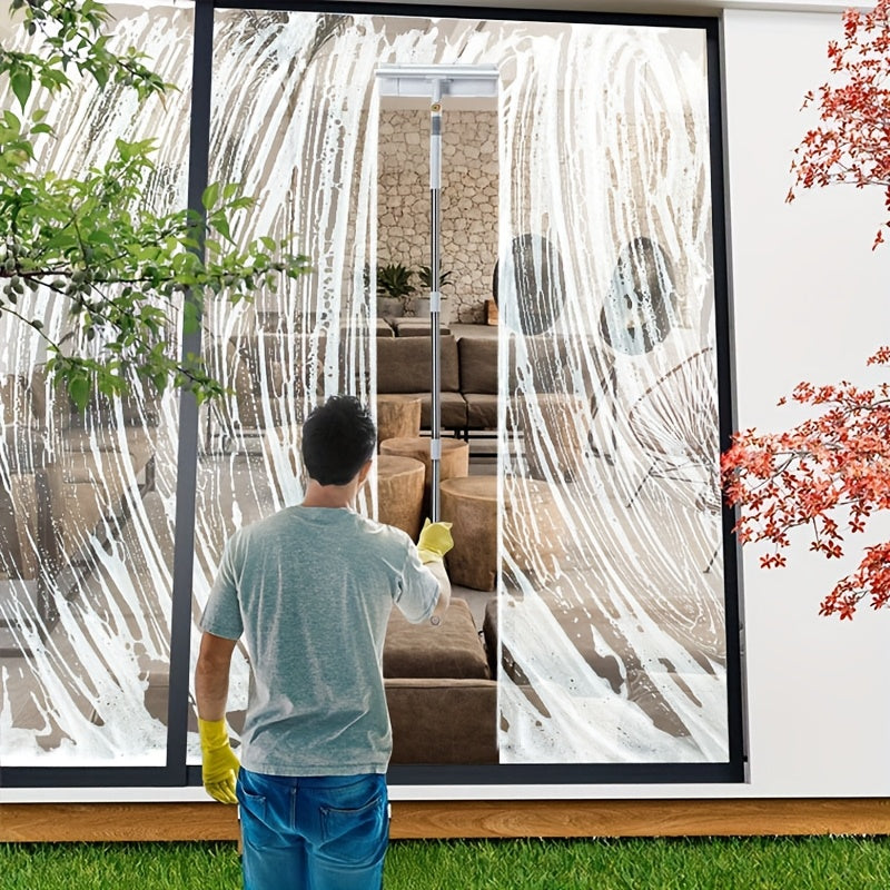 2-in-1 Extendable Window Squeegee with Scraper Stainless Steel Plastic