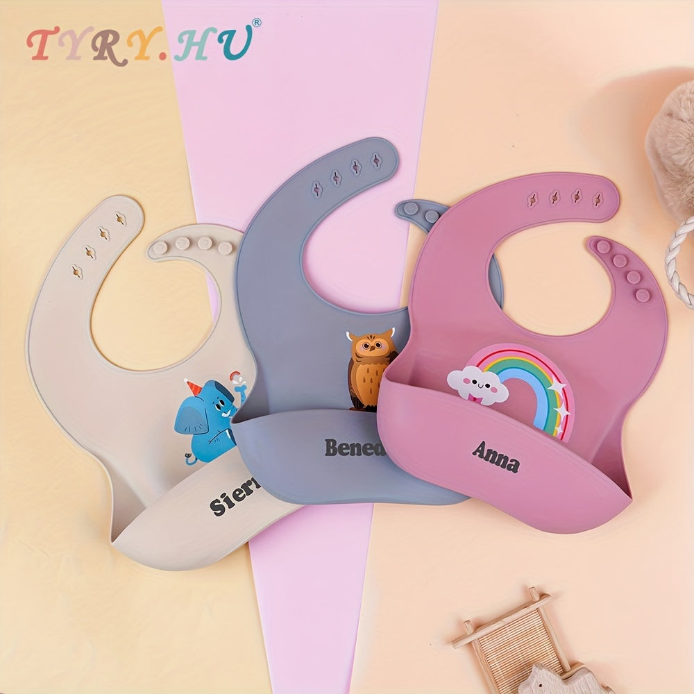 Kids Silicone Bibs Waterproof Washable Mess-Free Feeding Bib for Toddlers