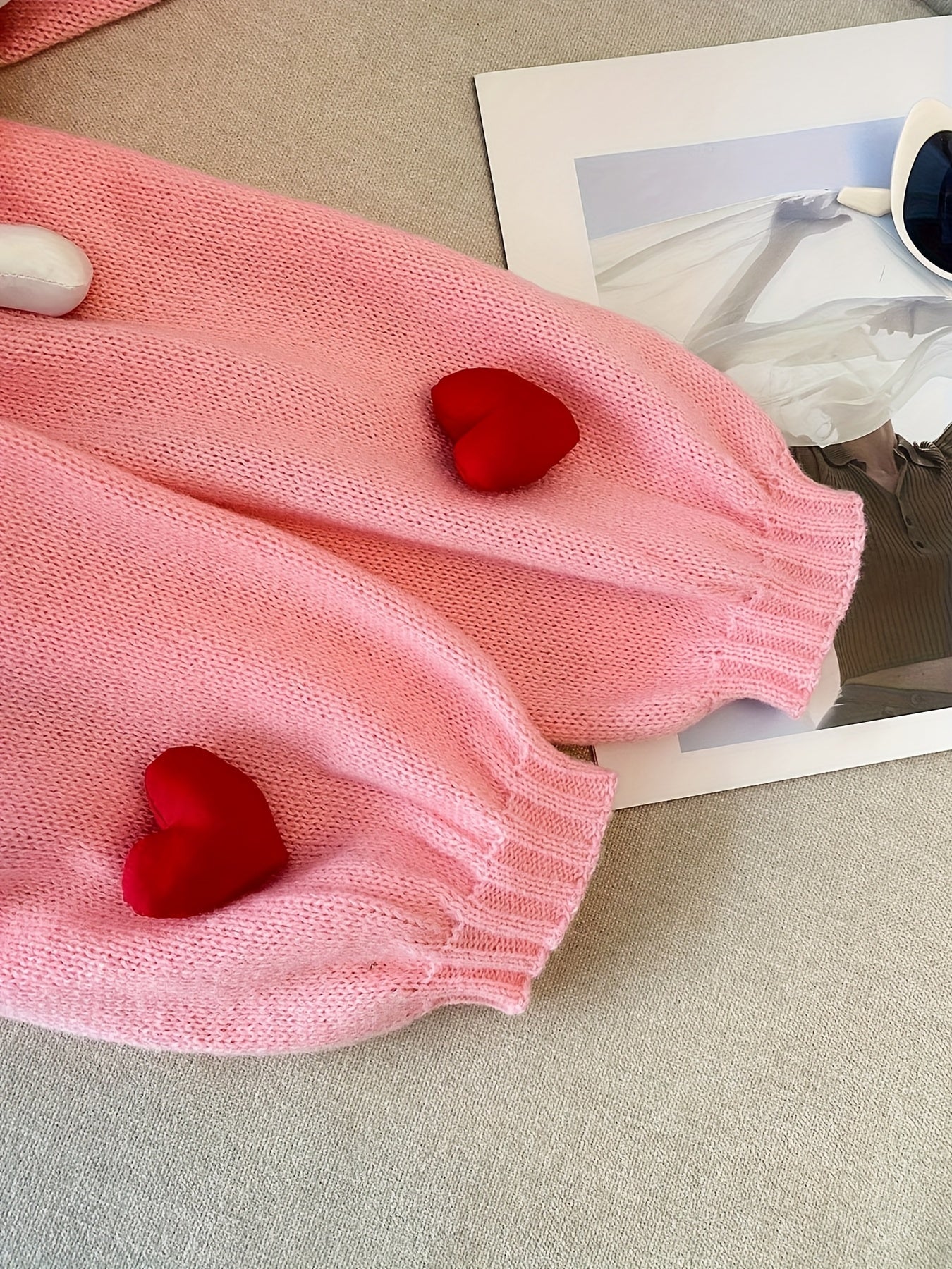 Women's Plus Size V-Neck Cardigan Long Sleeve Knit Sweater Fall Winter Warmth