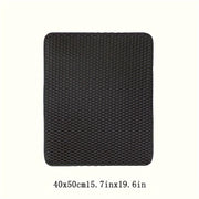 Dual-Layer EVA Cat Litter Mat Waterproof Non-Slip Gray Perforated Guard