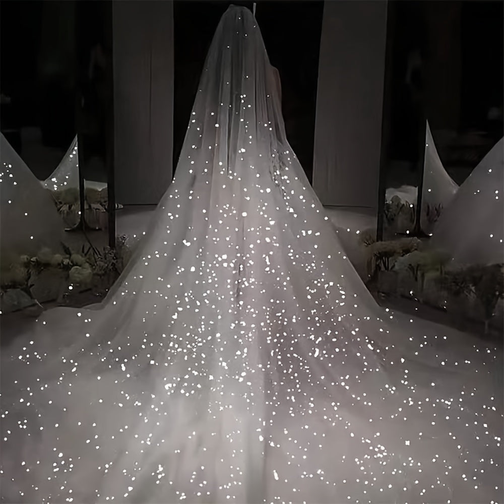 Bridal Wedding Hair Accessories Glitter Veil for Brides 1 Piece