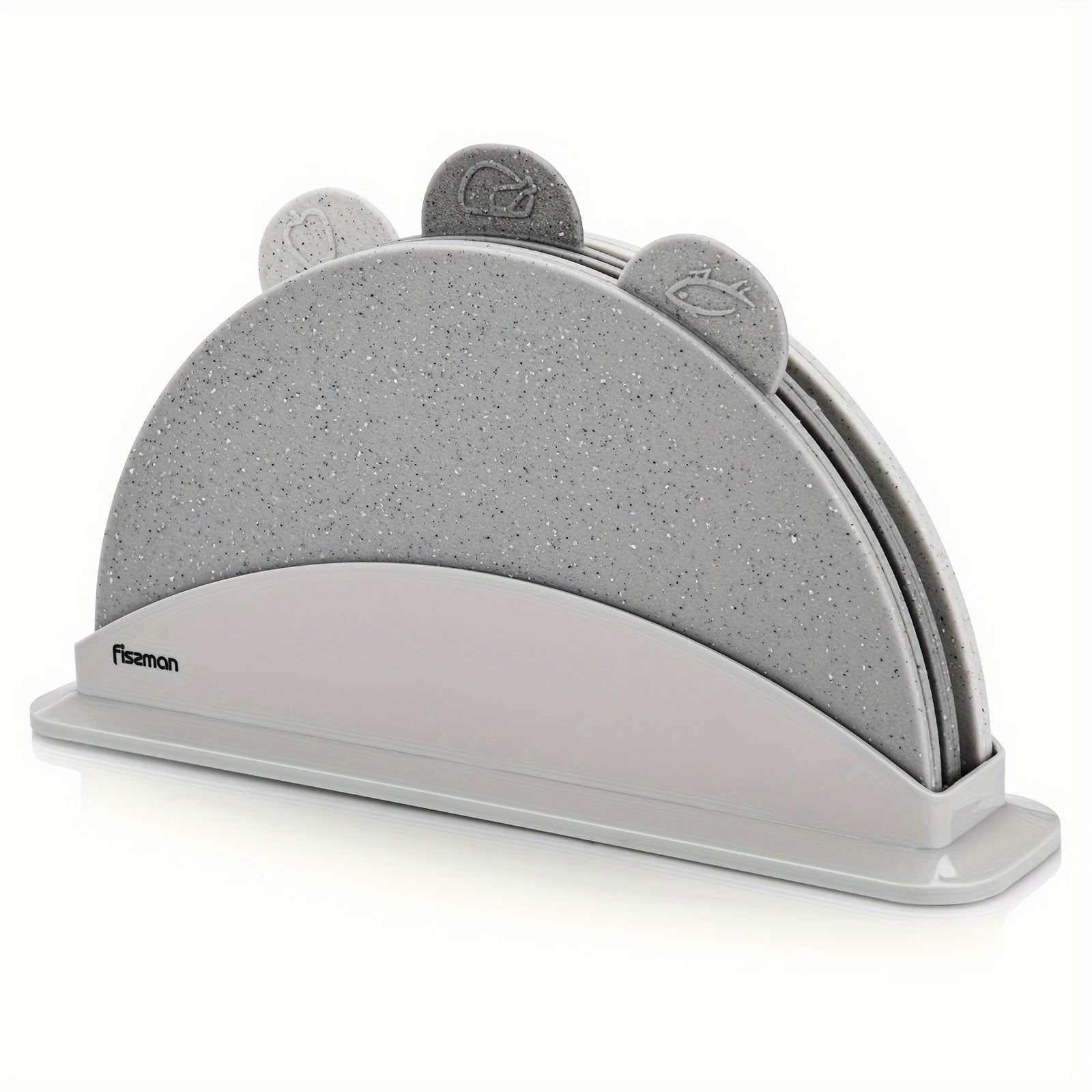 3-Piece Foldable Chopping Board Set with Stand Food Safe Plastic TPR