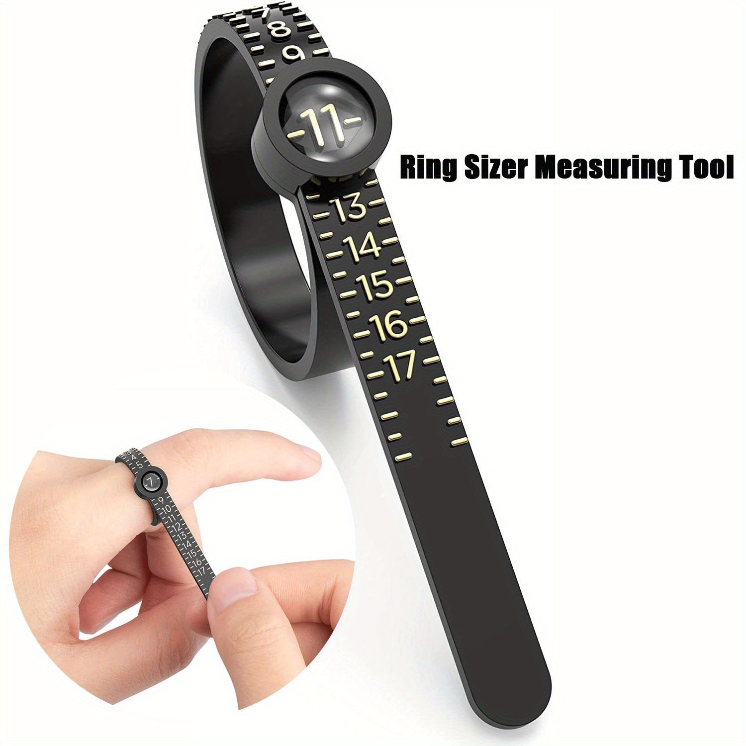 Soft Ring Sizer Tool with Magnifying Glass for Accurate Jewelry Sizing US Sizes 1-17