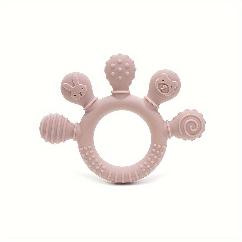 Silicone Teething Toy for Babies 0-3 Years Easy Grip Soft Chew Gift