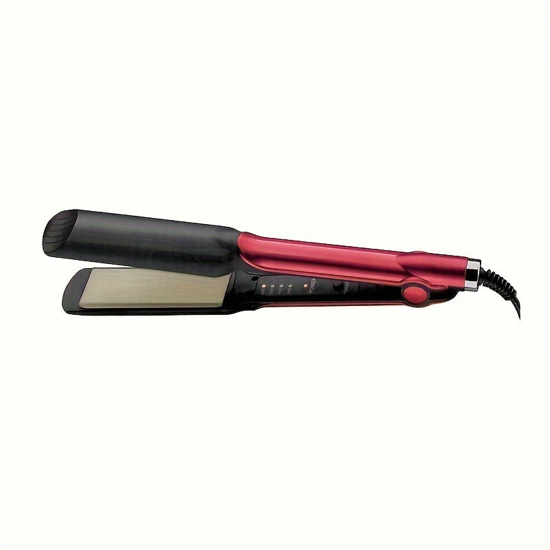 Professional Hair Straightener and Curler with 4-Speed Temperature Control Ceramic Flat Iron Auto Shut-Off Red Black
