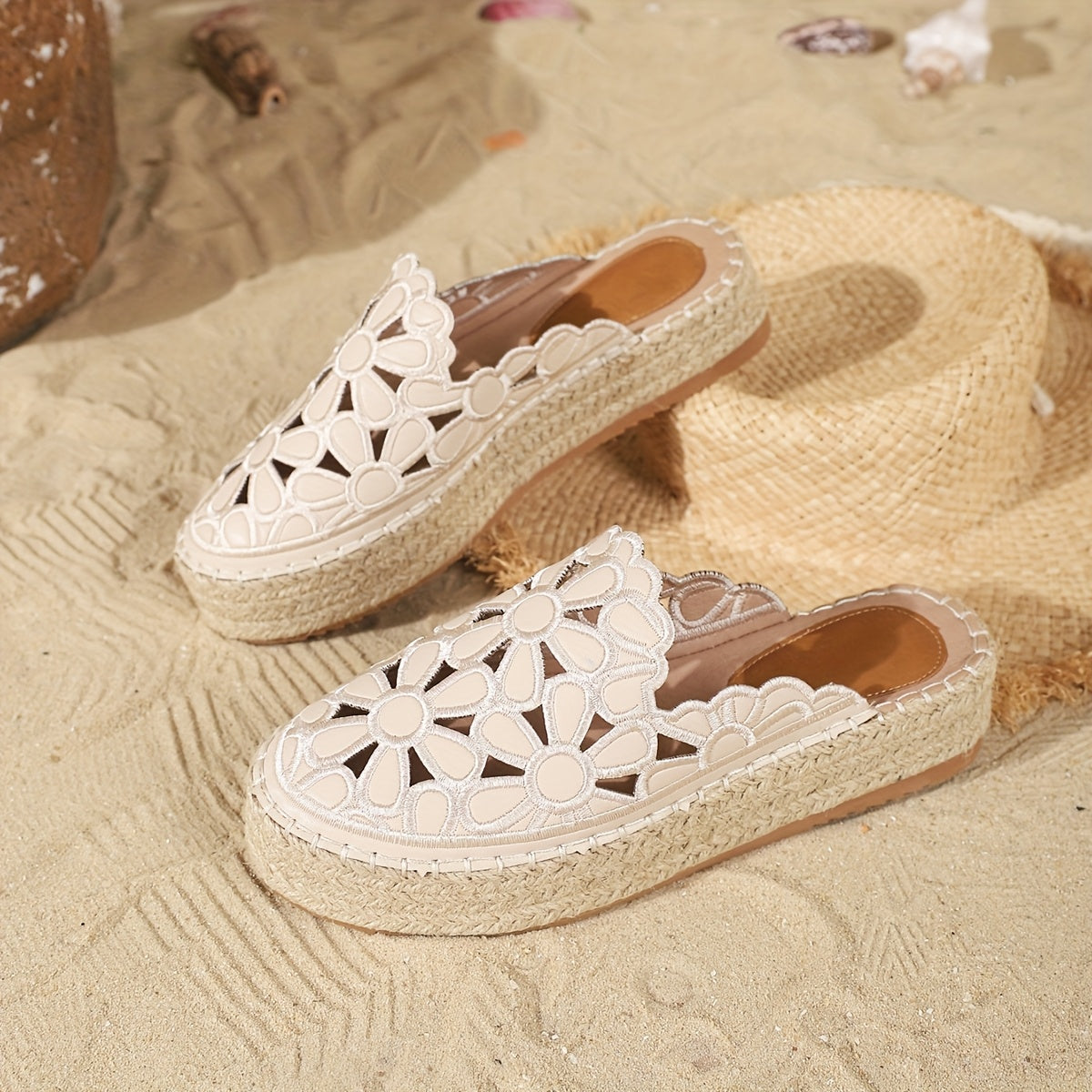 Women’s Floral Espadrille Wedge Shoes Lightweight Summer Beach Vacation