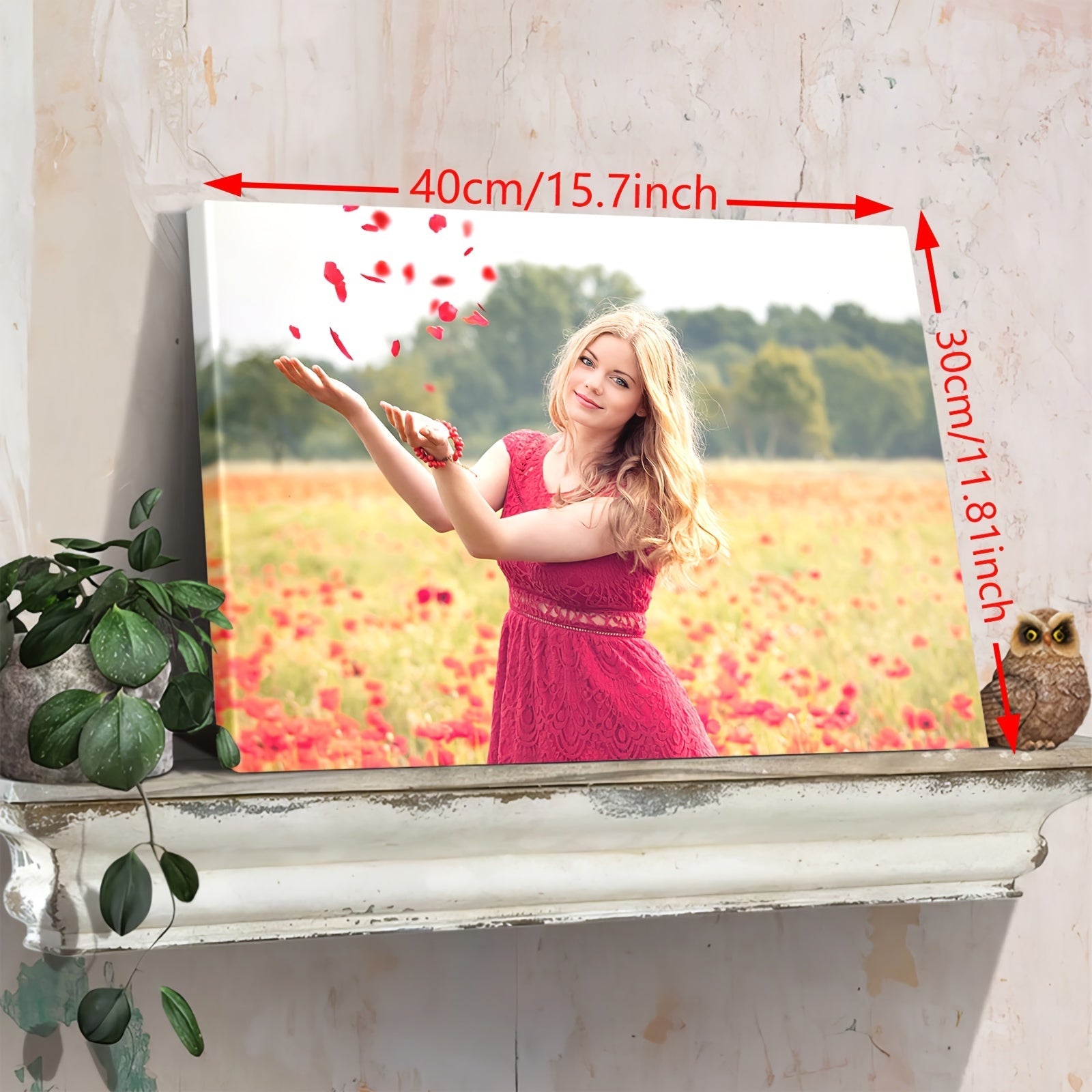 Cartel de lona impermeable en marco de madera, arte de pared personalizado para recuerdos y regalos