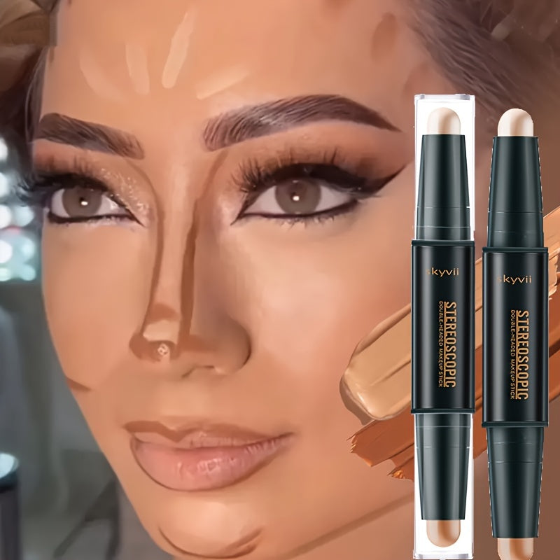 Dual-Headed Contouring Stick for Highlighting and Shading Nose and Face