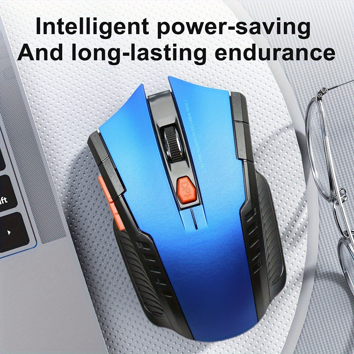 Ergonomik dizaynga ega portativ simsiz sichqoncha, o'yin va ofis ishlari uchun ideal.