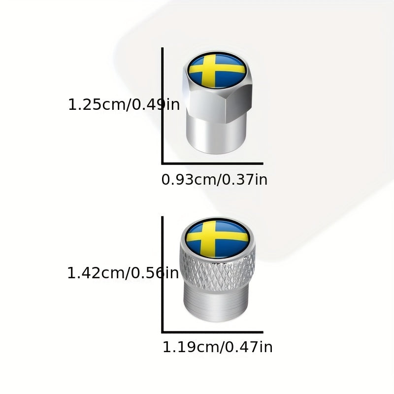 4Pcs Metal Tire Valve Caps Car Wheel Stem Covers for Vehicle Styling