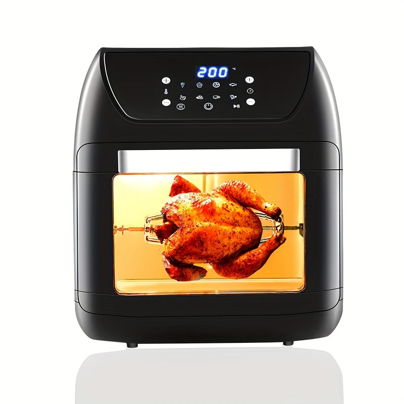12L Air Fryer Oven with 3D Interior, 8 Menus, 2200W, Temp Control, Timer, Versatile for Family Cooking