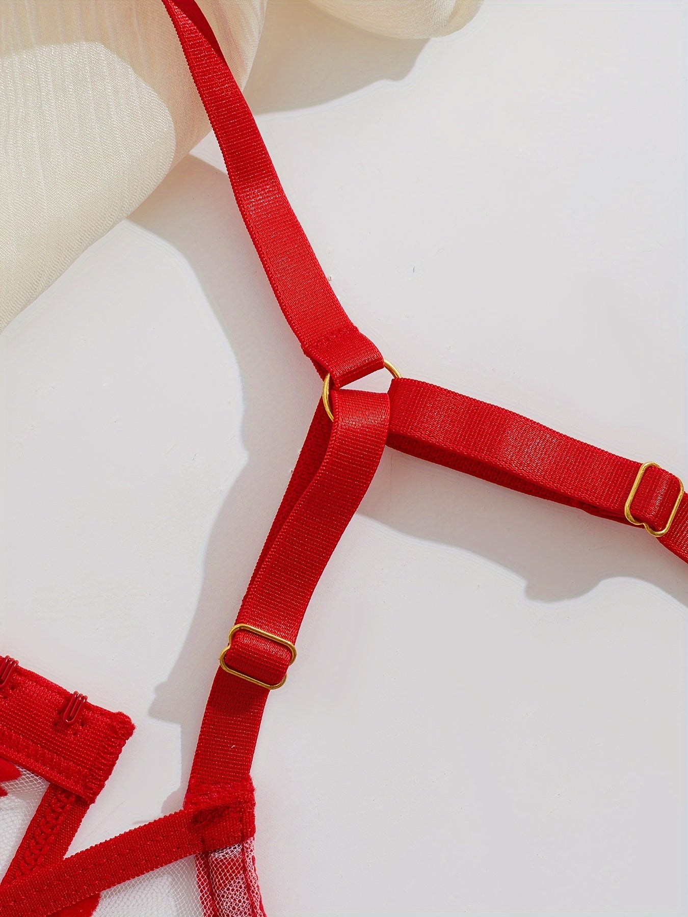 Women's Sheer Mesh Lingerie Set with Open Crotch